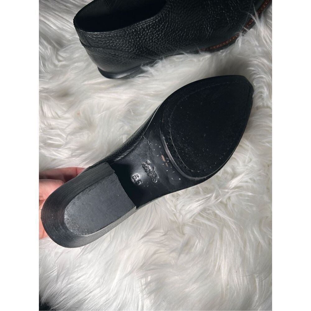 Coach Bandit Zip Pebble Booties size 5.5 black leather with zipper upfront - Picture 5 of 6